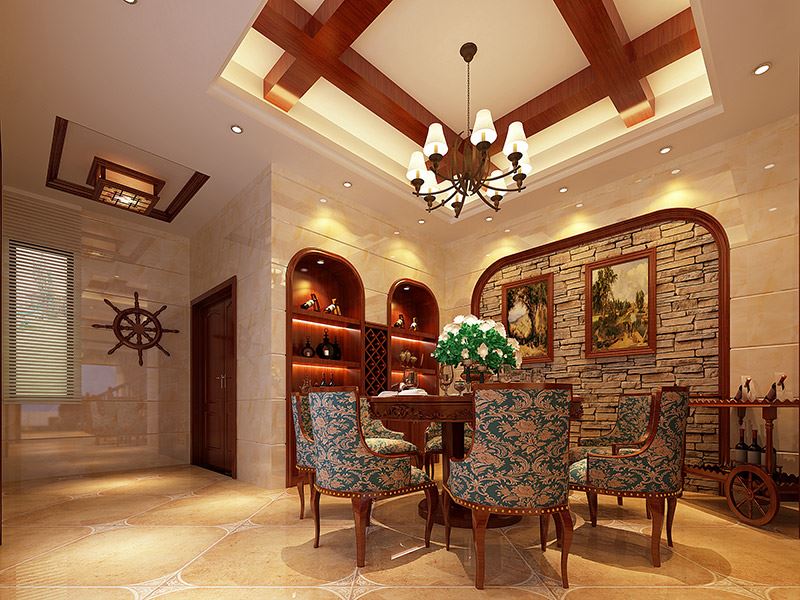 河源市福臨苑美式風格四居室裝修案例