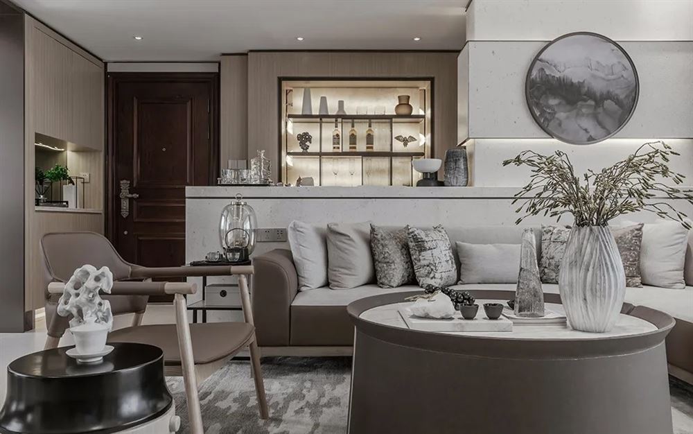 昭通市長(zhǎng)城小區(qū)新中式風(fēng)格三居室裝修案例