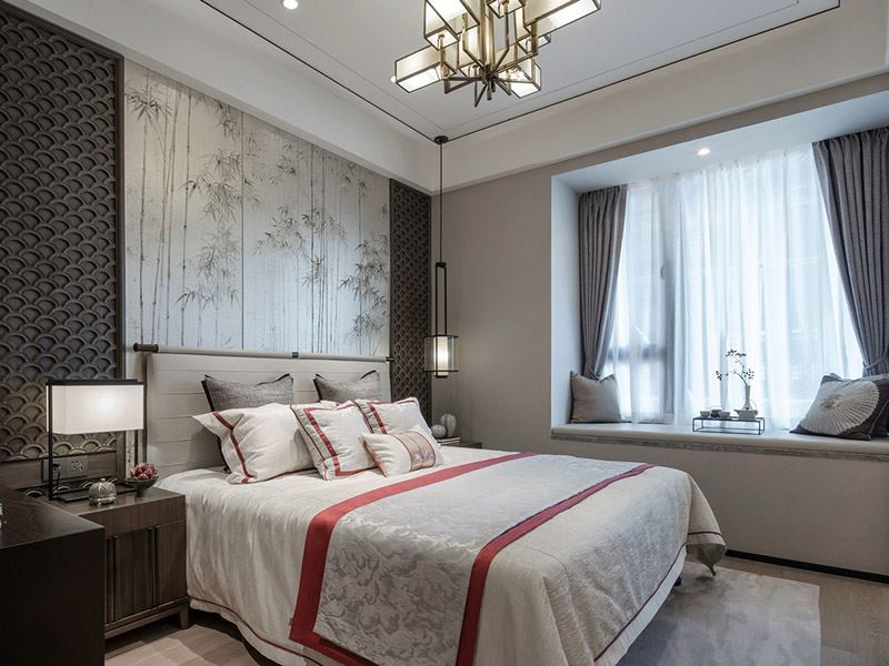 河源市東江灣&middot;名門世家新中式風(fēng)格三居室裝修案例