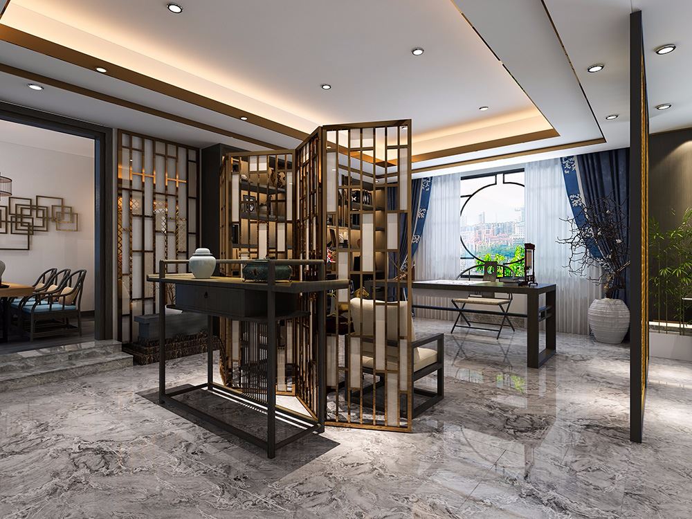 佛山市招商依云國(guó)際新中式風(fēng)格別墅裝修案例