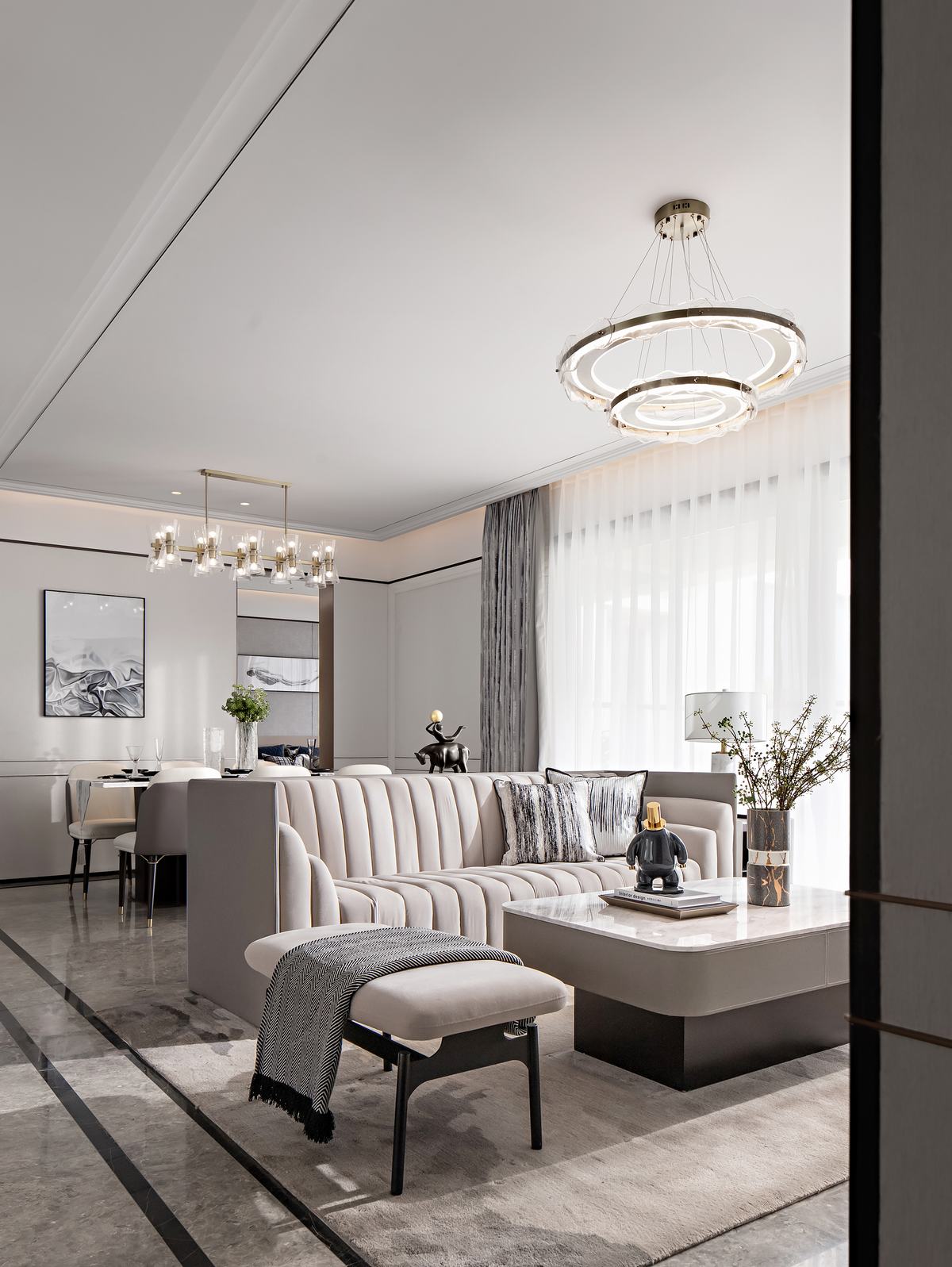 新中式風格室內(nèi)設(shè)計家裝案例-客廳