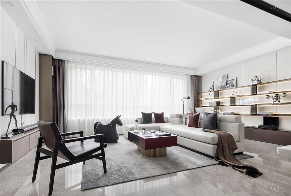 江門市方圓&middot;云山詩意(鶴山)輕奢風格三居室裝修案例