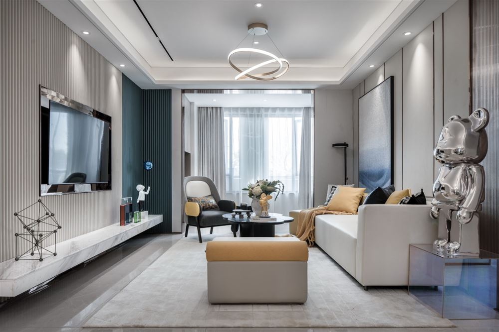 佛山市美的半島莊園現(xiàn)代簡約風(fēng)格三居室裝修案例