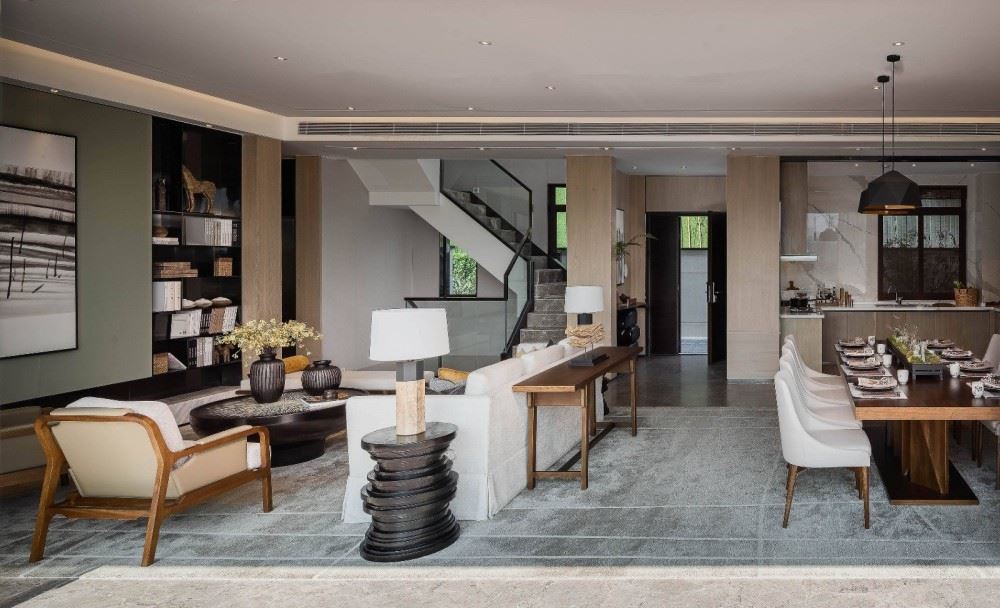 曲靖市金鑫花園新中式風(fēng)格別墅裝修案例