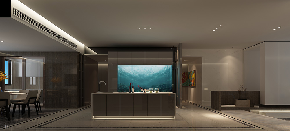 現(xiàn)代簡約風(fēng)格室內(nèi)裝修設(shè)計(jì)效果圖-鉆石之家富春山居-室內(nèi)廚房裝修設(shè)計(jì)