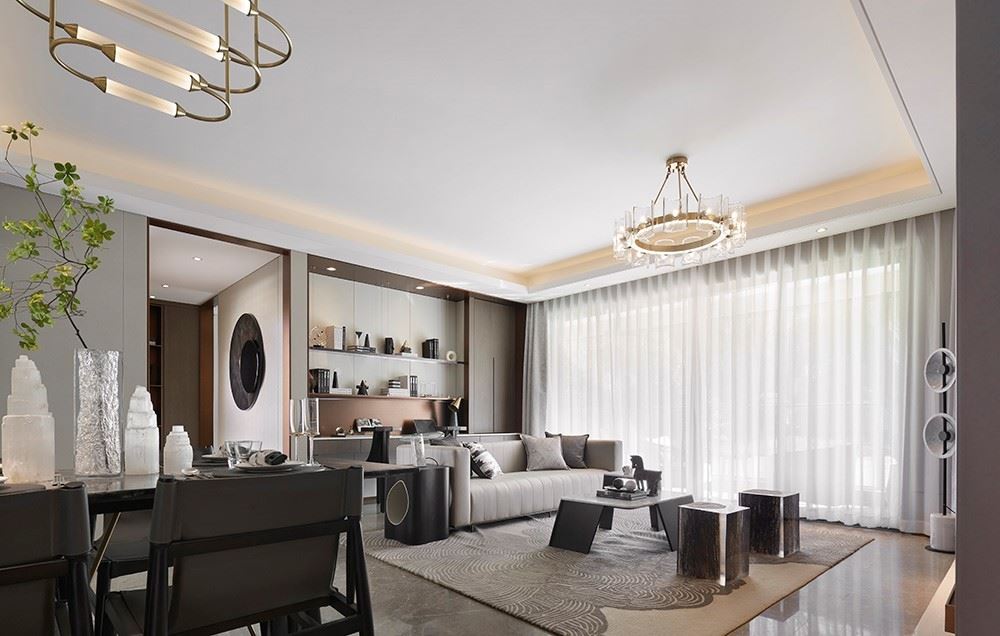 江門(mén)市五邑碧桂園輕奢風(fēng)格三居室裝修案例