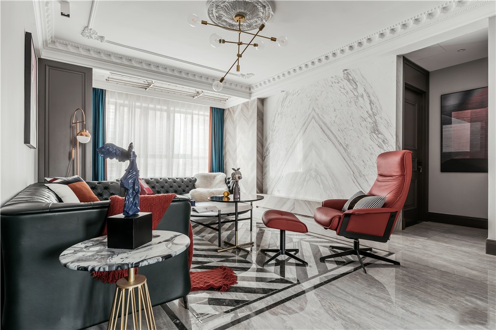 現(xiàn)代輕奢風格家裝設計室內裝修效果圖-客廳