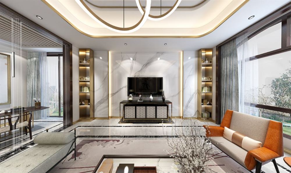 廣州市珠江金茂府歐式風(fēng)格三居室裝修案例