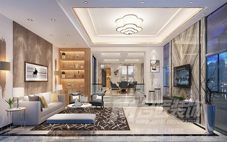 佛山市世茂弘陽綠島湖公館現(xiàn)代簡約風(fēng)格別墅裝修案例