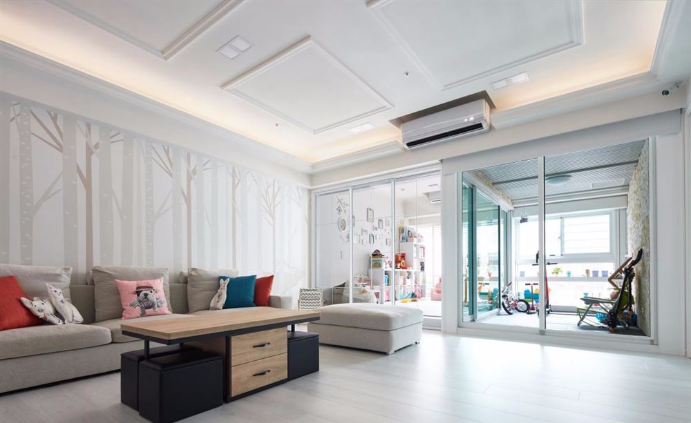 江門市君匯熙庭美式風(fēng)格三居室裝修案例