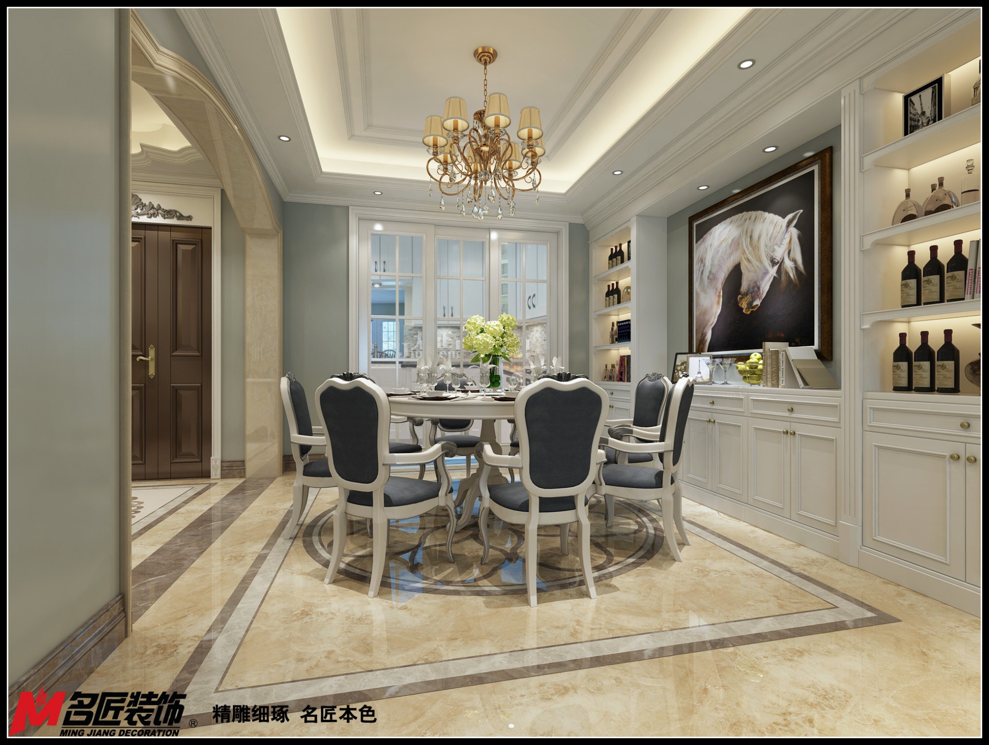 德陽(yáng)市百通廣場(chǎng)歐式風(fēng)格別墅裝修案例