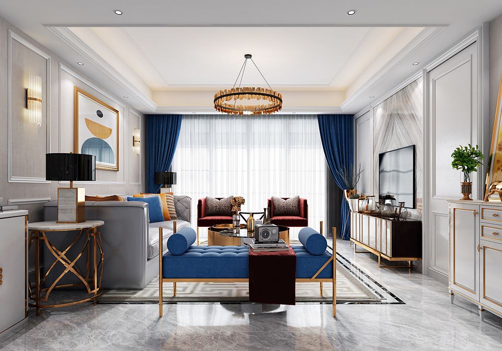 佛山市恒大雅苑輕奢風(fēng)格三居室裝修案例