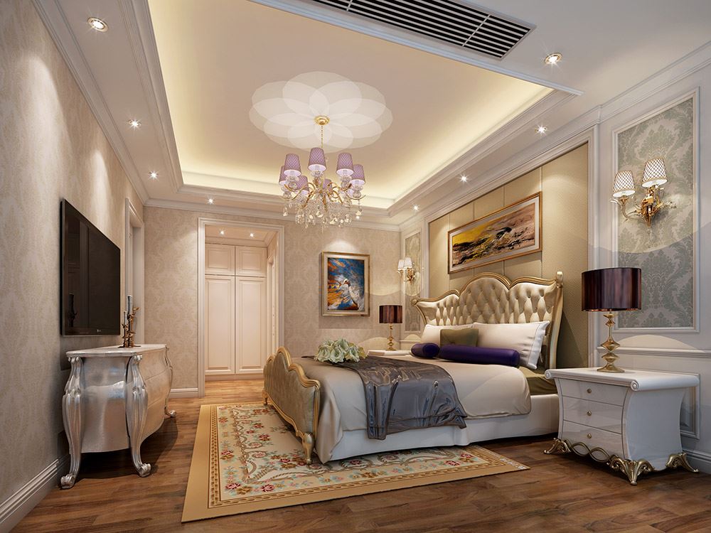 河源市鴻大城歐式風(fēng)格四居室裝修案例