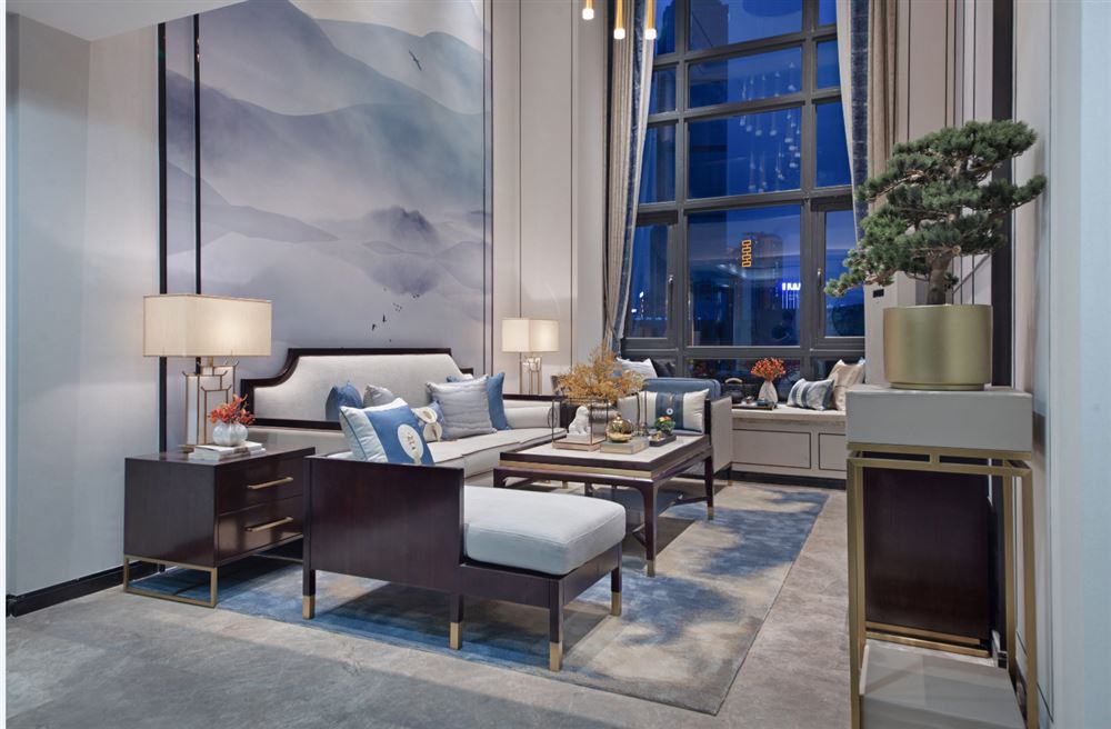 廣州市恒大山水城新中式風(fēng)格三居室裝修案例