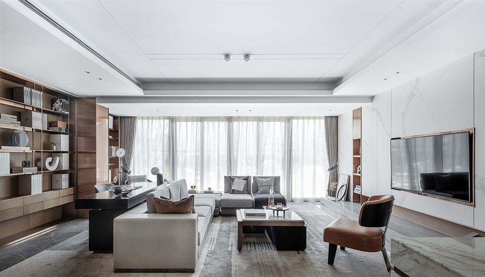 佛山市建投綠地璀璨天城現(xiàn)代簡約風格三居室裝修案例