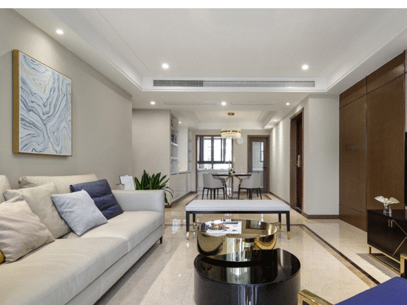 佛山市金茂綠島湖輕奢風(fēng)格四居室裝修案例