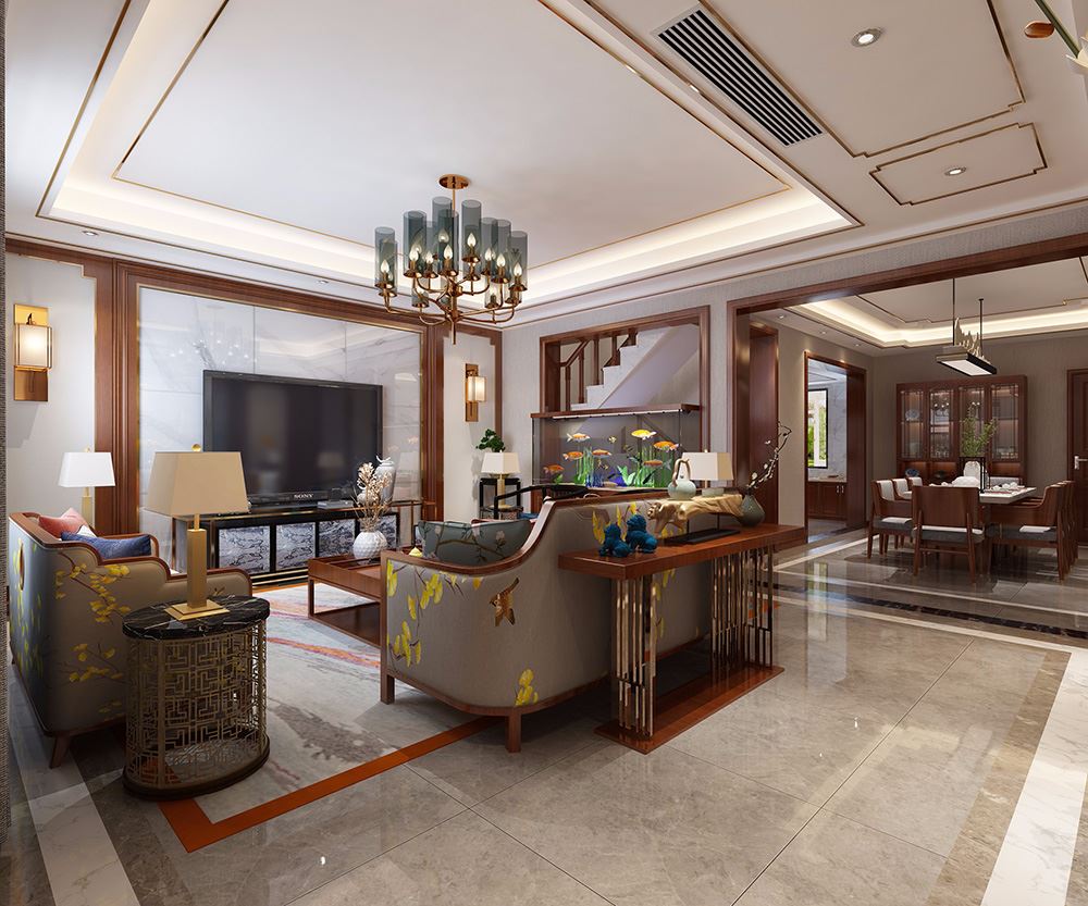 佛山市招商樾園新中式風(fēng)格別墅裝修案例