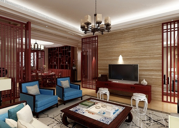 佛山市雅居樂萬象郡新中式風(fēng)格四居室裝修案例