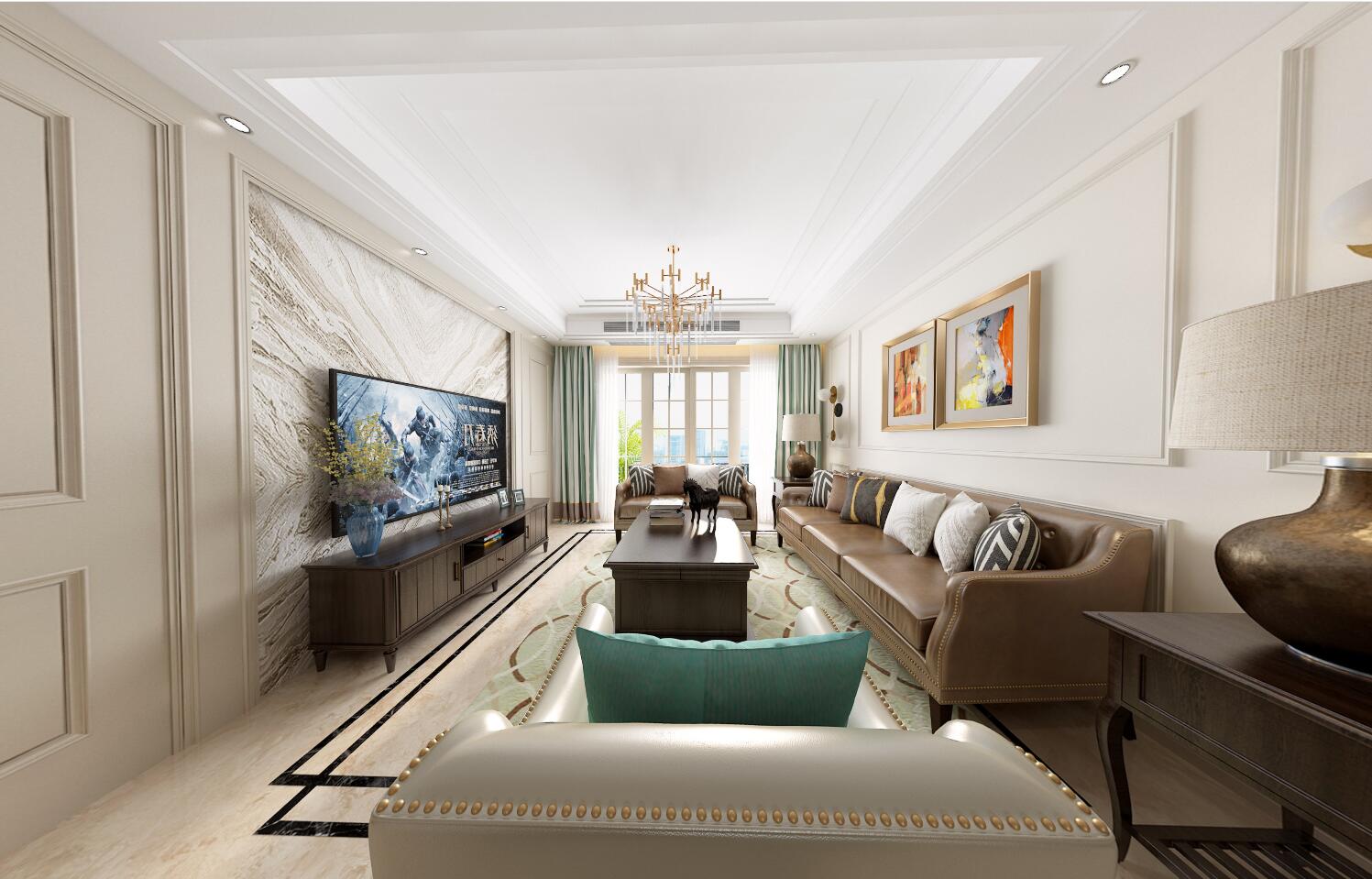 廣州市福今路小區(qū)歐式風格三居室裝修案例