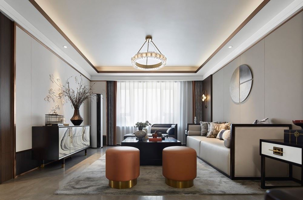 江門市文昌花園新中式風(fēng)格四居室裝修案例