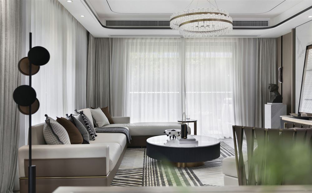 裝修案例現(xiàn)代輕奢風格室內裝修效果圖-南沙境界藏峰140平米