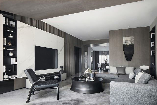 陽江市建華翡翠城新中式風(fēng)格三居室裝修案例