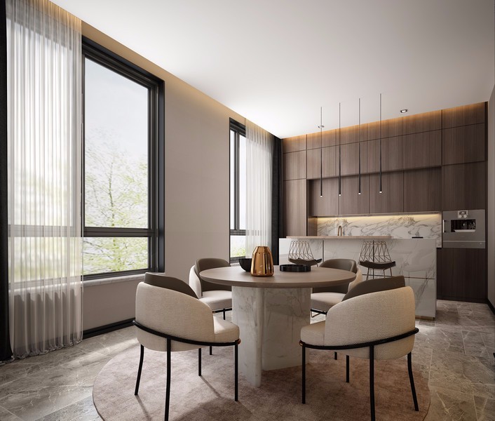 現(xiàn)代簡約風格室內設計家裝案例-廚餐廳