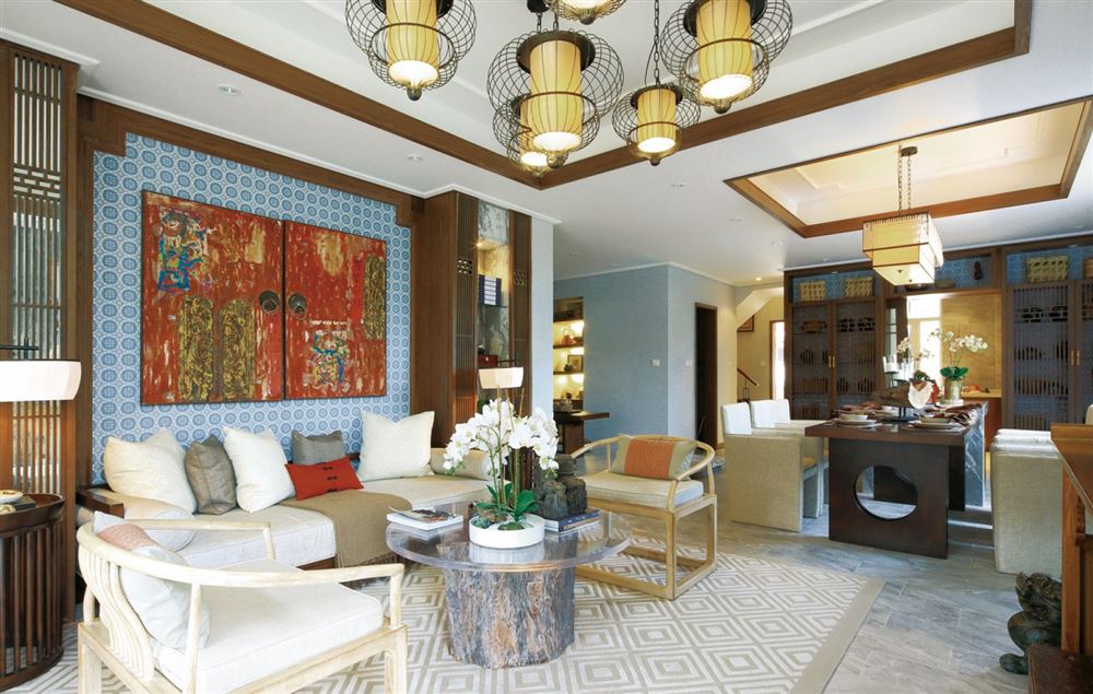 佛山市雅居樂萬象郡新中式風(fēng)格三居室裝修案例