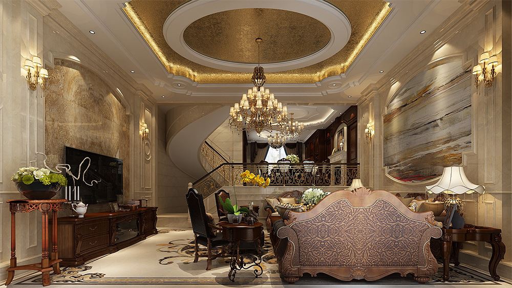 連云港市圣芭芭拉美式風(fēng)格別墅裝修案例