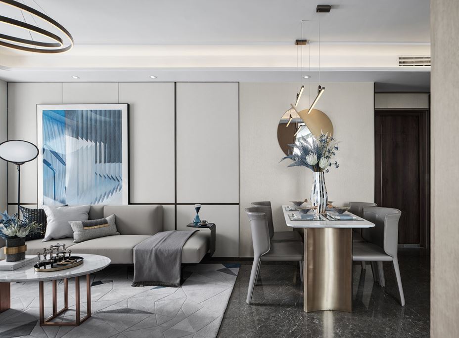 江門市寶源坊輕奢風(fēng)格三居室裝修案例