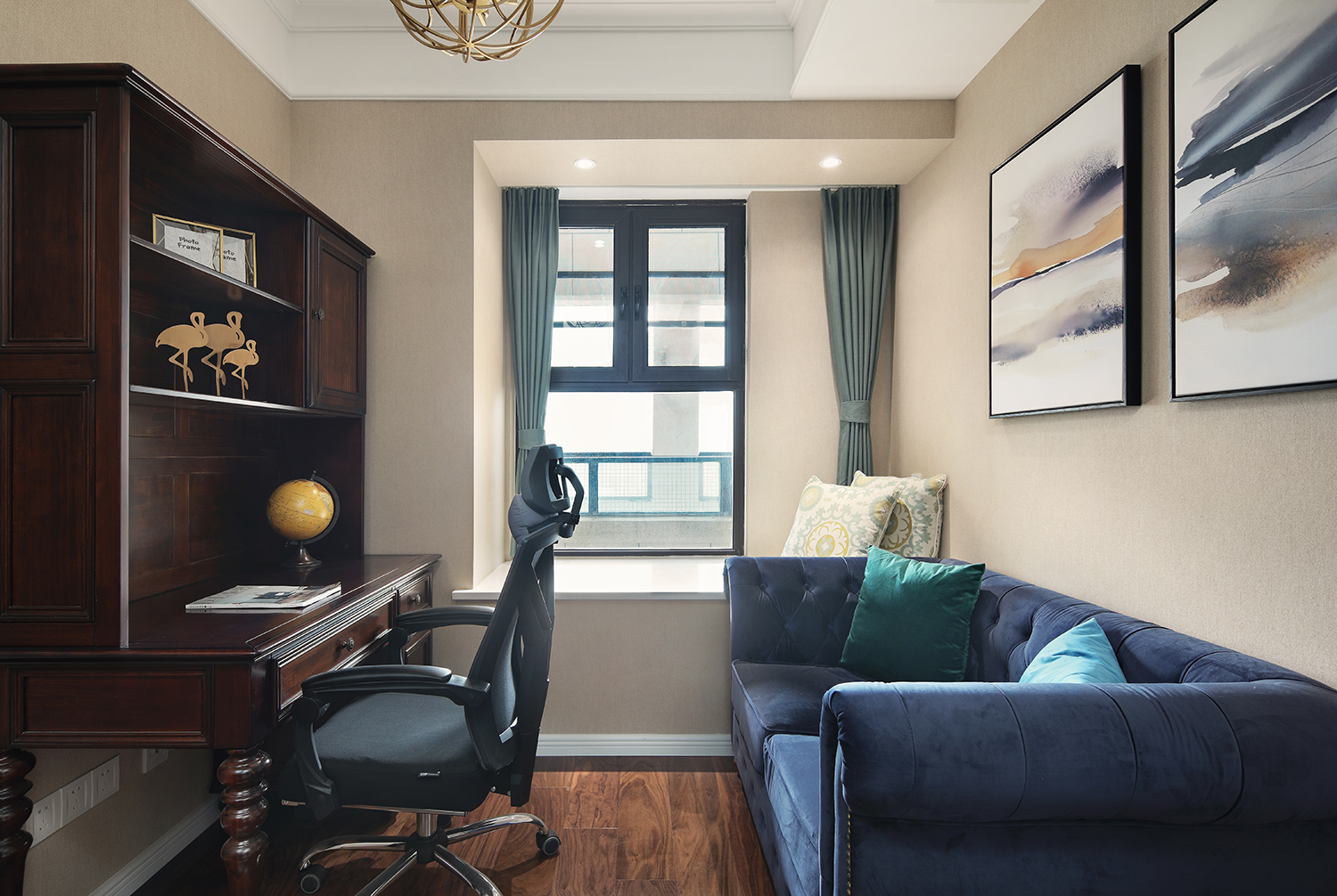 佛山裝修公司美式風(fēng)格室內(nèi)裝修效果圖-書(shū)房