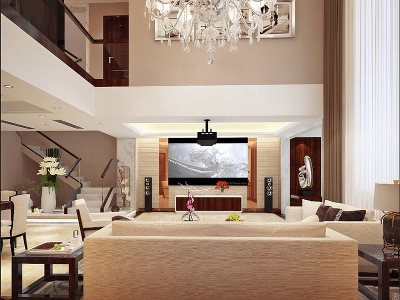 泰州市百富紳財(cái)富廣場(chǎng)小區(qū)現(xiàn)代風(fēng)格別墅裝修案例