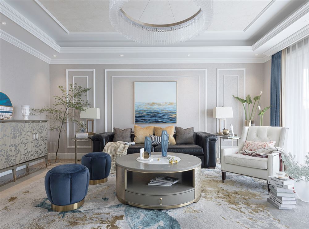 自貢市北街90號(hào)院輕奢風(fēng)格四居室裝修案例