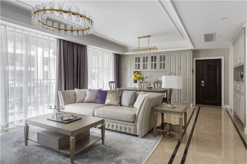 江門市江海花園美式風(fēng)格三居室裝修案例