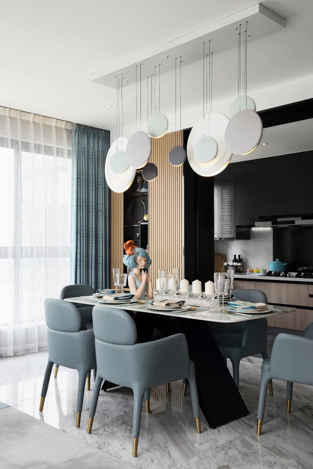 現(xiàn)代輕奢風格室內設計家裝案例-餐廳