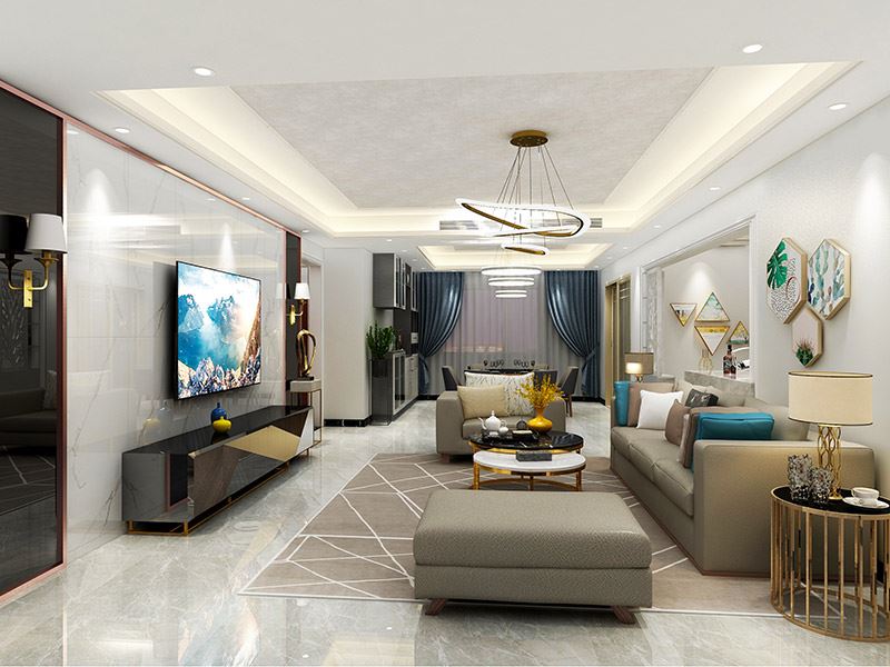 佛山市旭輝恒基鉑仕灣現(xiàn)代簡約風格四居室裝修案例