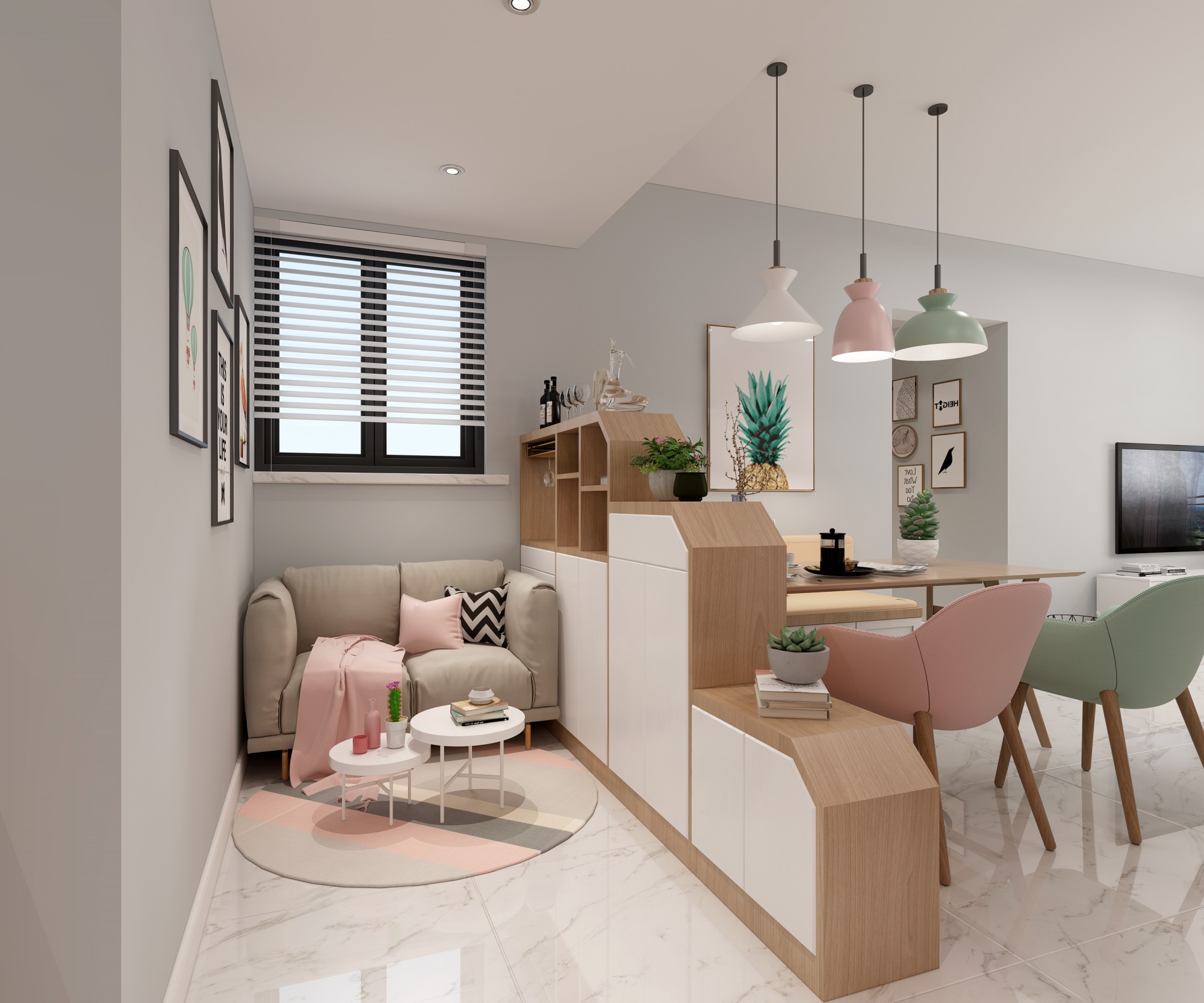 無錫市建發(fā)玖里灣北歐風格三居室裝修案例