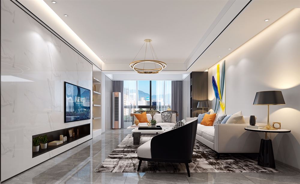 廣州市云溪四季輕奢風格三居室裝修案例