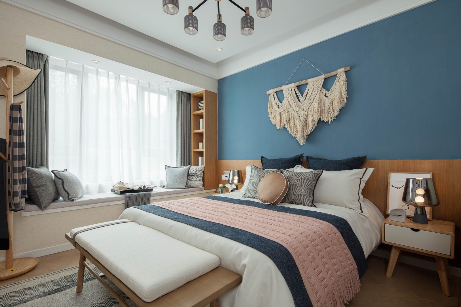 北歐風格家裝設計室內(nèi)裝修效果圖-臥室