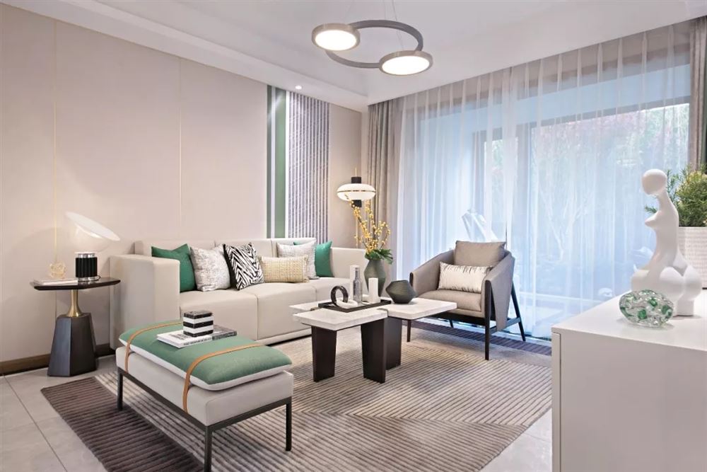 江門市伯爵半島新中式風(fēng)格三居室裝修案例