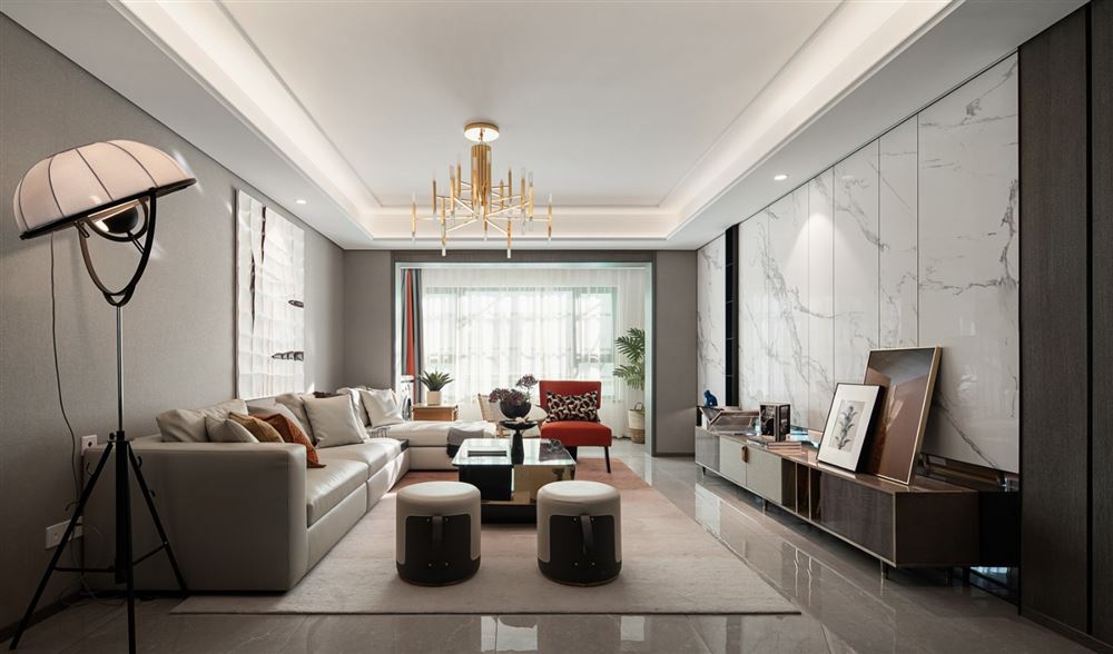 佛山市鵬瑞&middot;三龍灣1號輕奢風(fēng)格四居室裝修案例