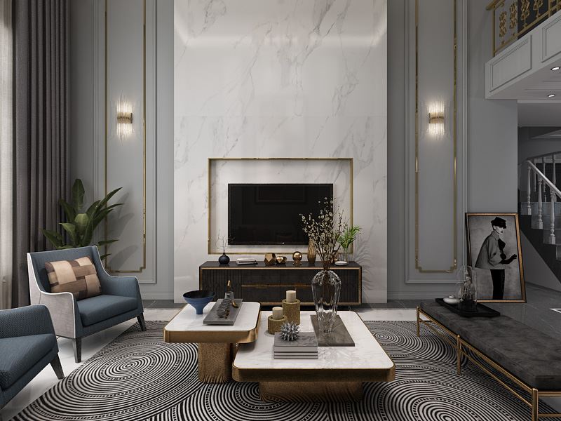 連云港市翰林居輕奢風格復式裝修案例