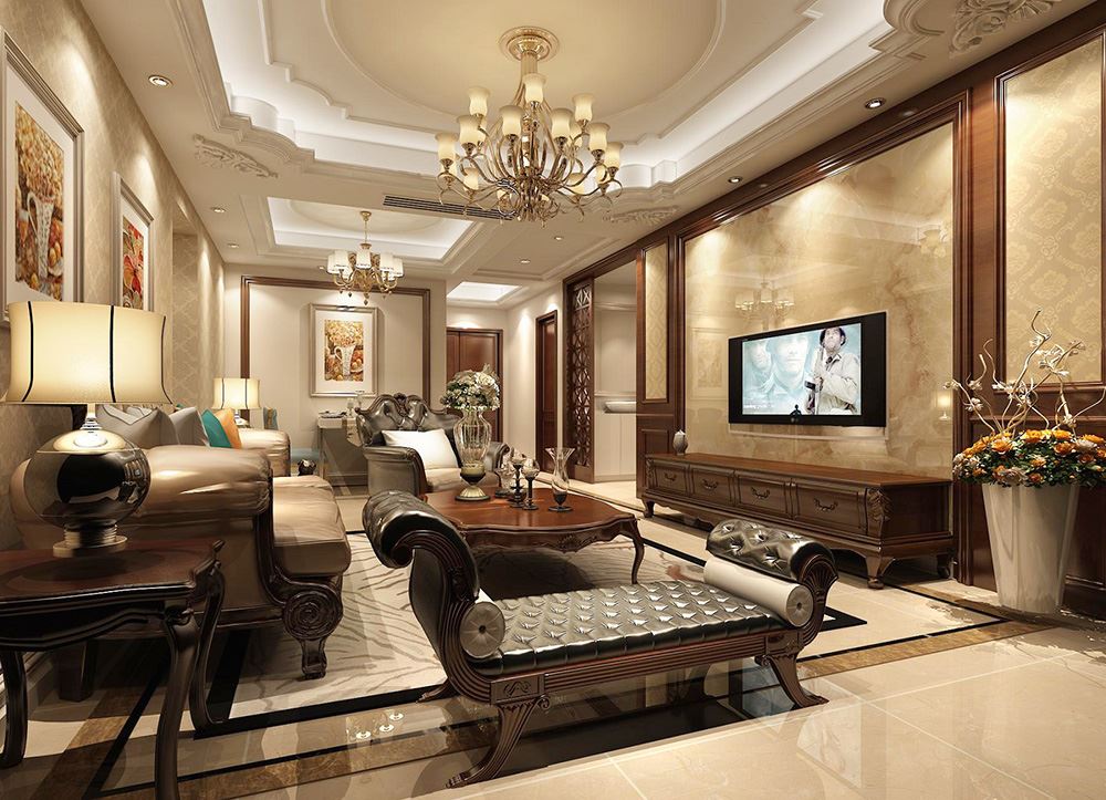 連云港市電信局家屬區(qū)歐式風(fēng)格三居室裝修案例