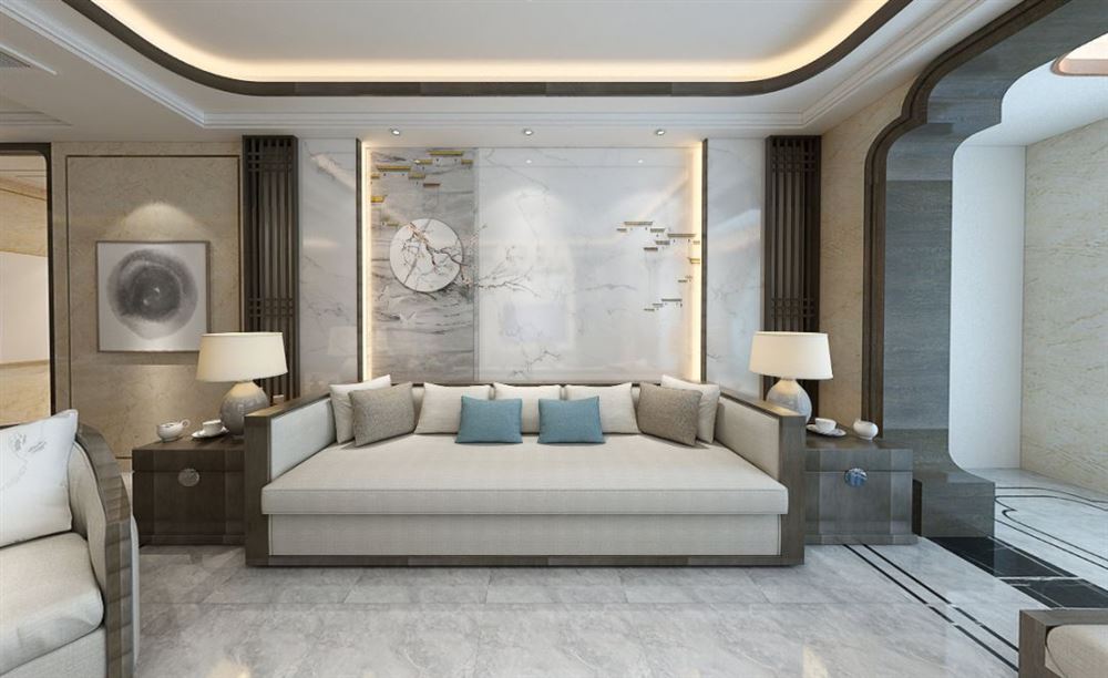 廣州市利海托斯卡納新中式風格四居室裝修案例