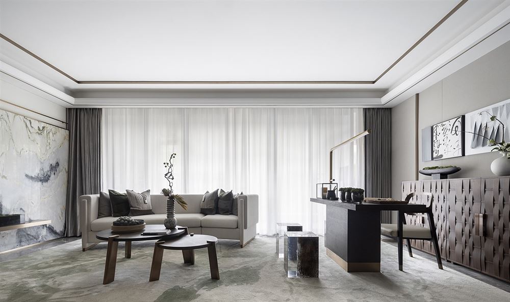 佛山市綠城桂語映月現(xiàn)代簡約風(fēng)格四居室裝修案例