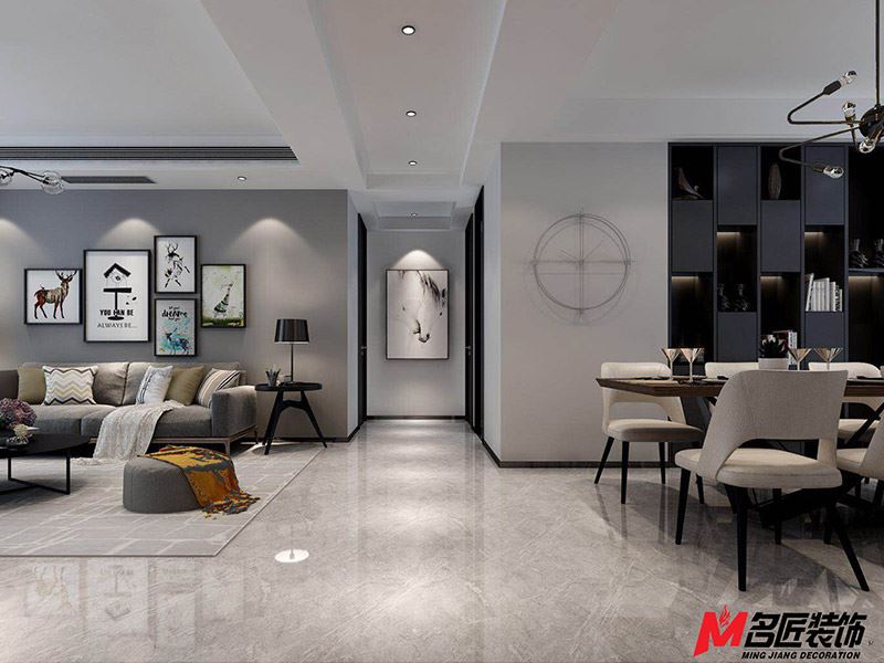 臺州市濱江鉑金海岸現(xiàn)代簡約風格三居室裝修案例