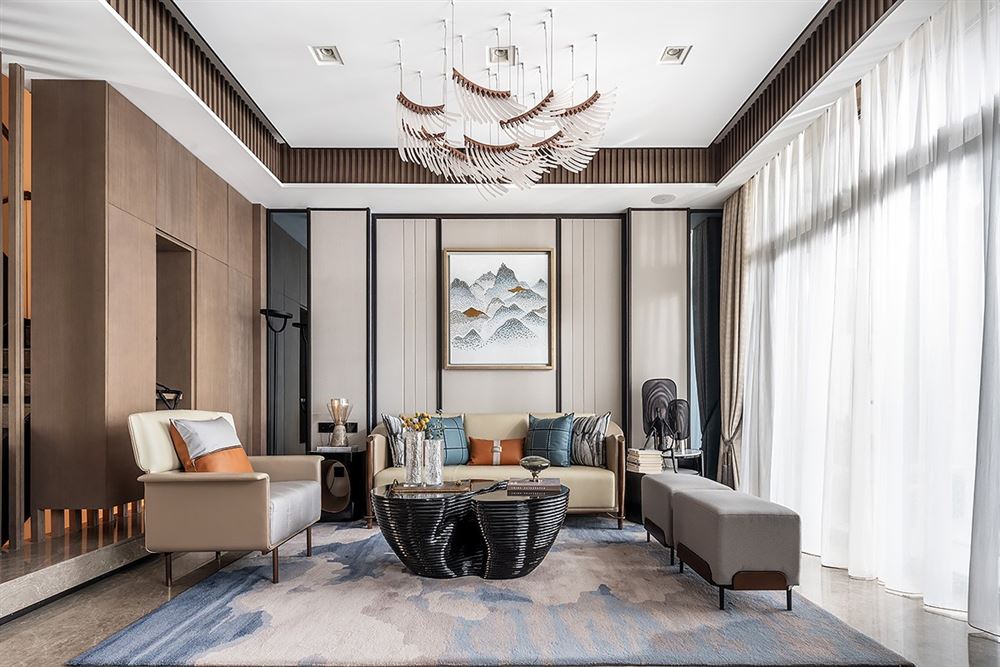 江門市碧桂園翡翠灣新中式風(fēng)格別墅裝修案例