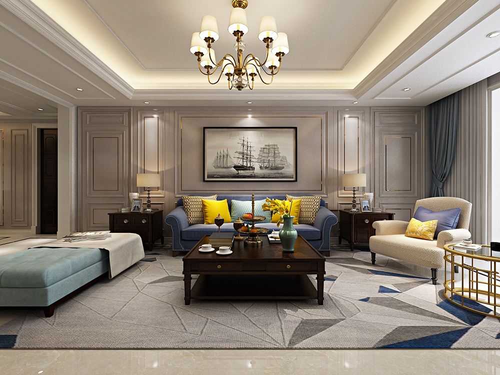 佛山市佛奧灣美式風(fēng)格四居室裝修案例