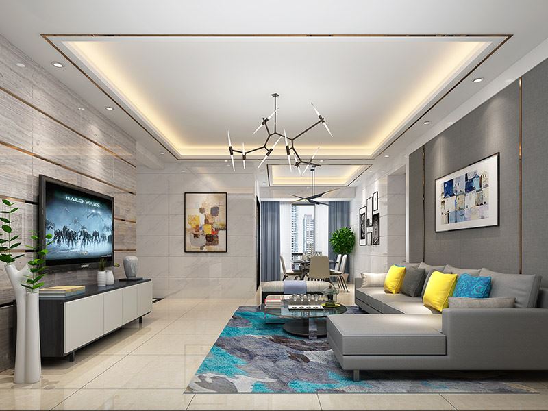 佛山市海倫堡玖悅瀾灣現(xiàn)代簡約風(fēng)格三居室裝修案例