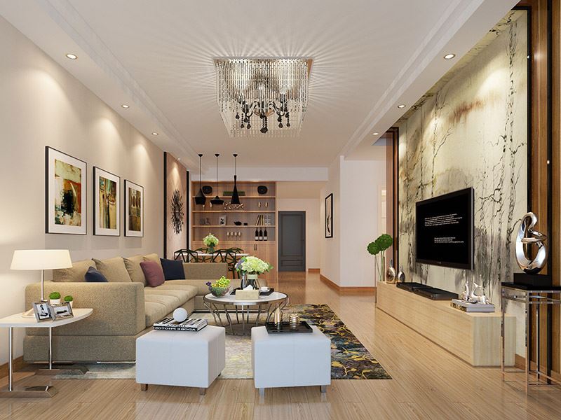 內江100平米以下新中式風格翡翠國際家裝設計效果圖